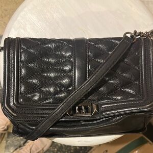 Black Quilted Leather Shoulder Bag